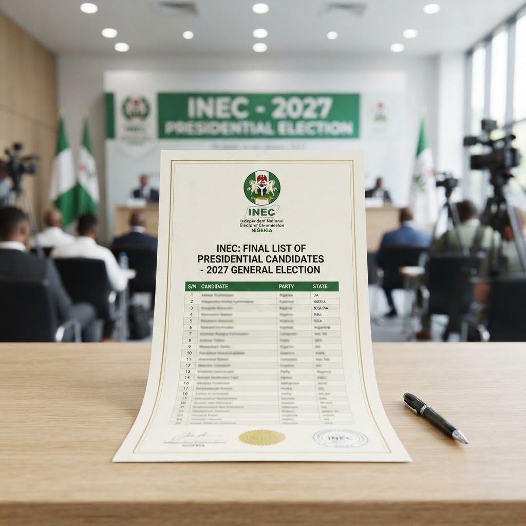 INEC releases final 2027 presidential candidate list